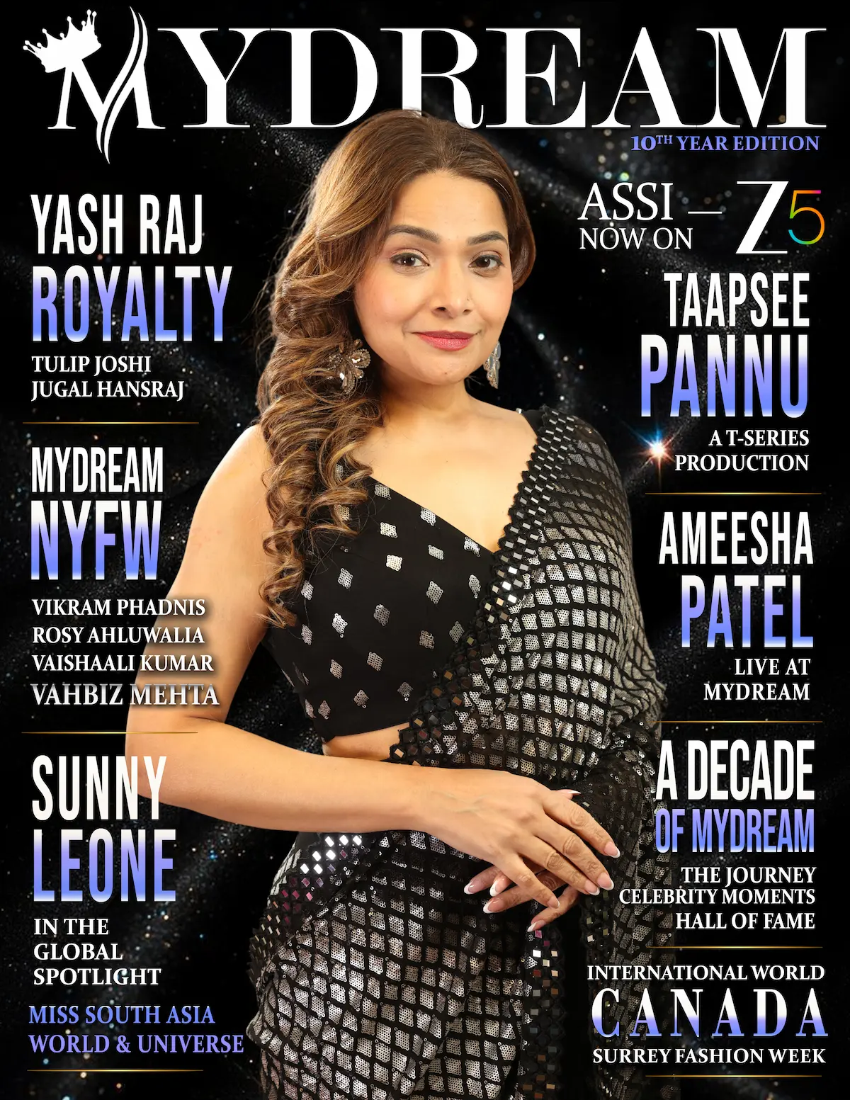 Shilpa Dhawan on the cover of MyDream Magazine 10th Year Edition