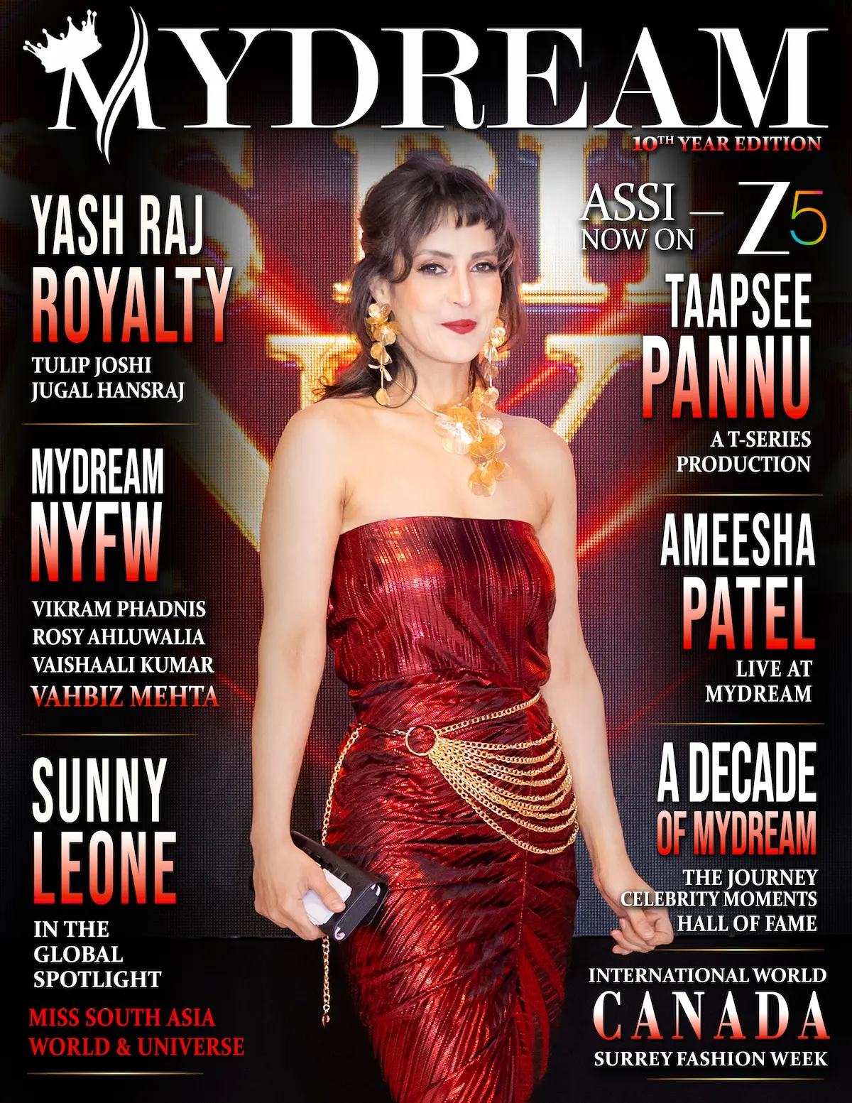 Tulip Joshi on the cover of MyDream Magazine 10th Year Edition